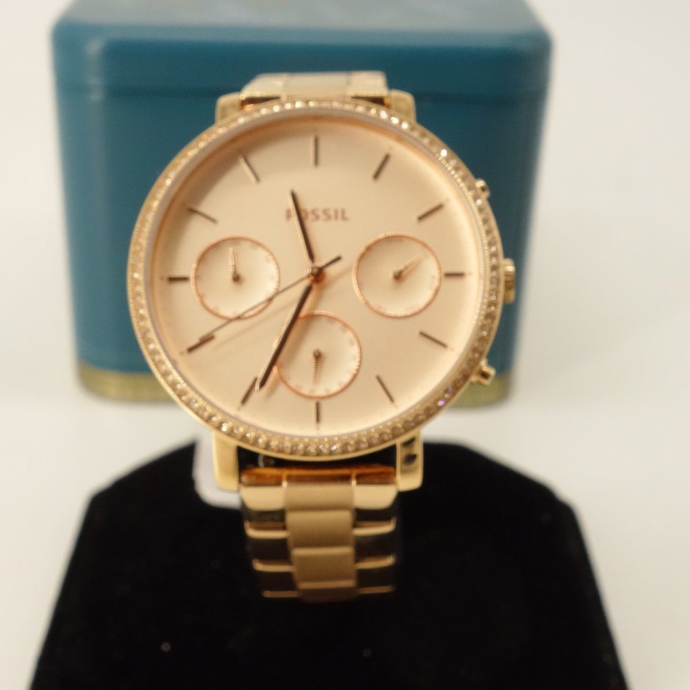 NEW Fossil Sylvia Multifunction Rose Gold-Tone Women's Watch ES4436 $165